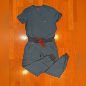 Figs scrub set Caribbean blue, XXS top, XS pants